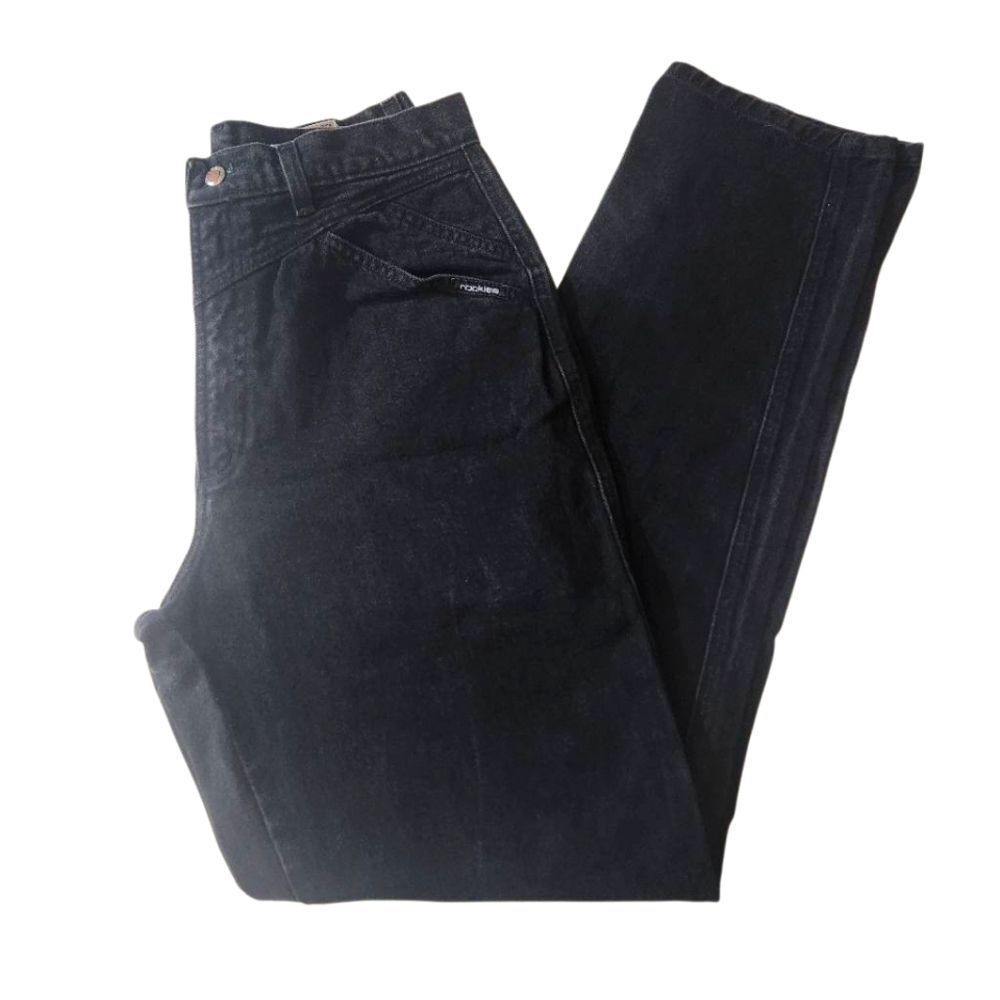 Vintage Ladies Rockies Black Denim Western Jeans Size 15/16